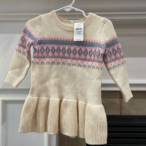 Gap Fair Isle Tunic Ruffle Sweater Dress 6-12M